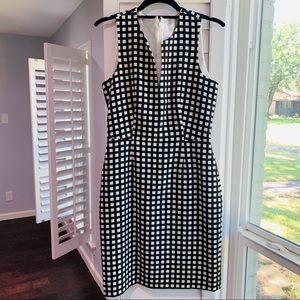 JCREW | Black and White Checked Suit Dress